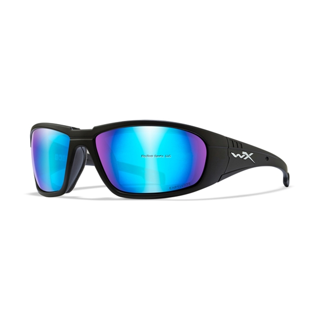 Picture of Wiley X WX Boss Captivate Sunglasses - Polarized  Blue Mirror Lens/Matte Black Frame