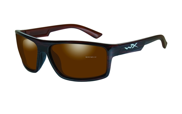 Picture of Wiley X Peak Active Series Sunglasses Polarized Amber Lens/Gloss Layered Tortoise Frame