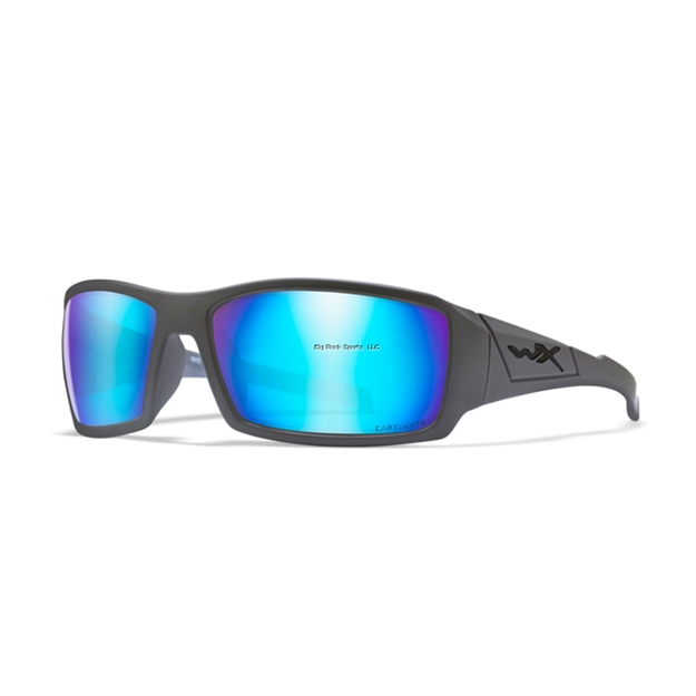 Picture of Wiley X WX Twisted Captivate Sunglasses- Polarized Blue Mirror Lens/Matte Grey Frame
