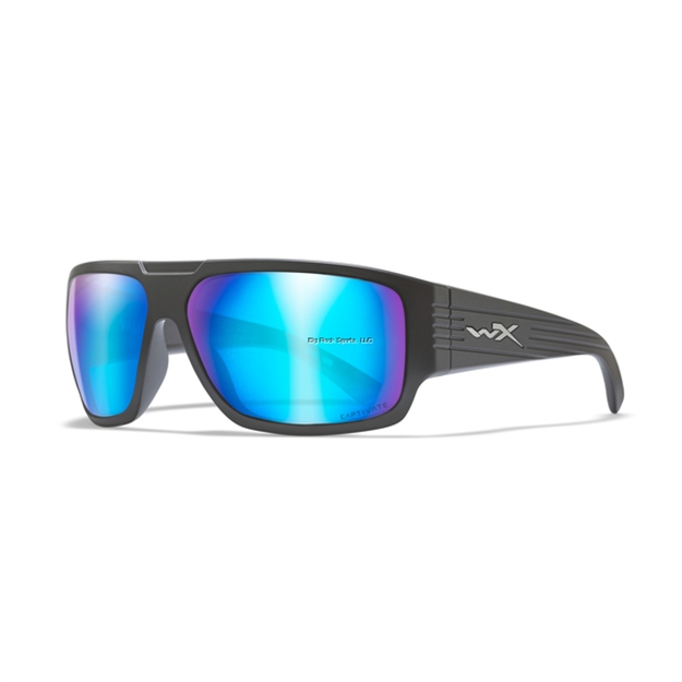 Picture of Wiley X WX Vallus Captivate Sunglasses- Polarized Blue Mirror Lens/Matte Graphite Frame