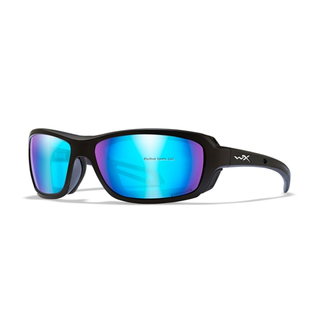 Picture of Wiley X WX Wave Captivate Sunglasses - Polarized Blue Mirror Lens/Matte Black Frame