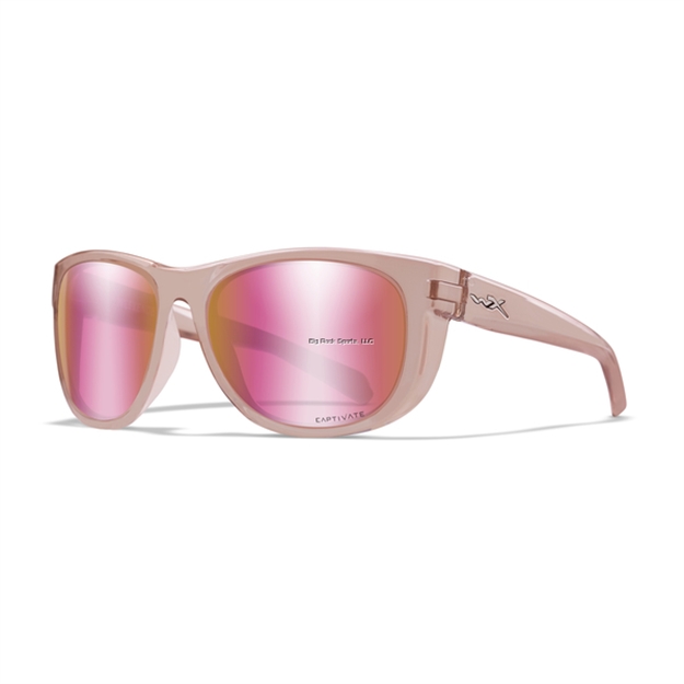Picture of Wiley X WX Weekender (Womens) Captivate Sunglasses- Polarized Rose Gold Mirror Lens/Crystal Blush Frame