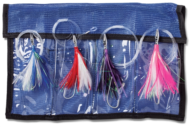 Picture of Williamson Flash Feather Kit, 2 Ea. 4" 3/0 Hook Lures, 2 Ea. 5" 5/0 Hook Lures, Trolls 7 Knots