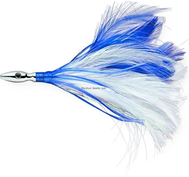 Picture of Williamson Flash Feather Rigged Trolling Lure, 3", Blue/White