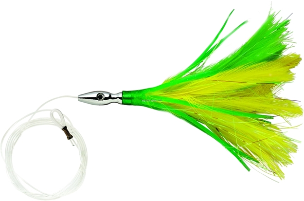 Picture of Williamson Flash Feather Rigged Trolling Lure, 3", Yellow Green