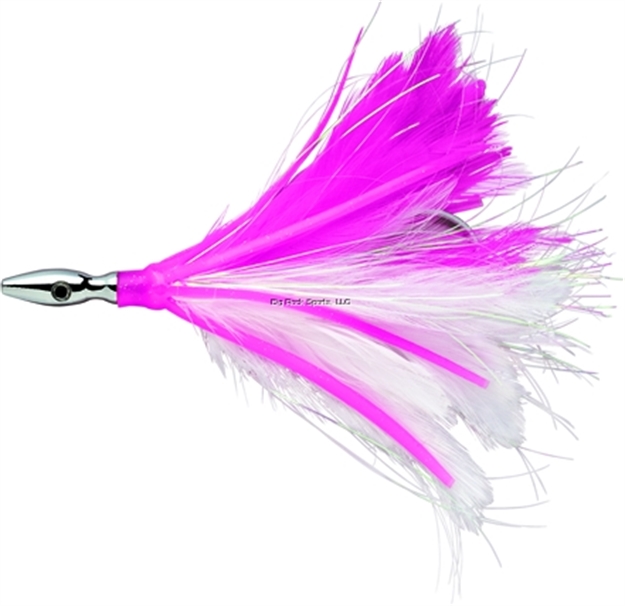 Picture of Williamson Flash Feather Rigged Trolling Lure, 4", Pink/White
