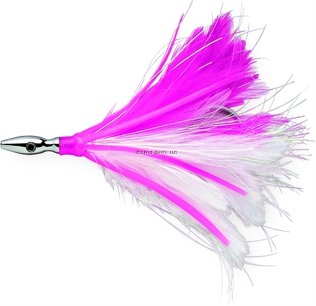 Picture of Williamson Flash Feather Rigged Trolling Lure, 5", Pink/White