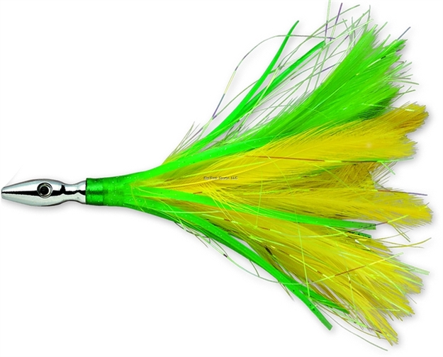 Picture of Williamson Flash Feather Rigged Trolling Lure, 5", Yellow Green