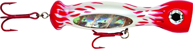 Picture of Williamson Jet Popper Topwater Plug, 7", 4 1/2 Oz, Red White Flame, Floating
