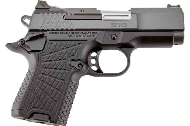 Picture of Wilson Combat Sfx9sc3a Sfx9 Sub-Compact 9Mm Luger 10+1 15+1 3.25" Stainless Steel Barrel, Black Dlc Serrated Stainless Steel Slide, Black Aluminum Frame W/Beavertail SFX9-SC3-A 810025505790