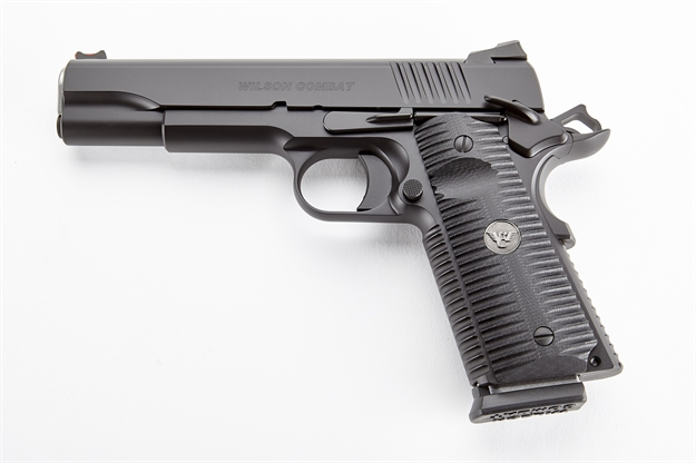 Picture of  Wilson Combat Acpfs45 Acp Full-Size 45 Acp Caliber With 5" Barrel, 8+1 Capacity, Black Armor-Tuff Finish Carbon Steel Beavertail Frame, Serrated Black Carbon Steel Slide & Black G10 Eagle Claw Grip 810025501020