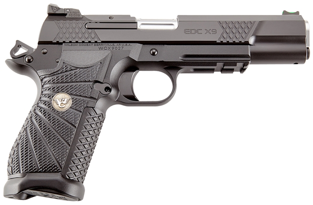 Picture of Wilson Combat Edcxlpr9a Edc X9l 9Mm Luger 15+1 5" Black Dlc Serrated Stainless Steel Slide, Black Aluminum Frame W/Beavertail & Picatinny Rail, Black G10 Starburst Grip EDCX-LPR-9A