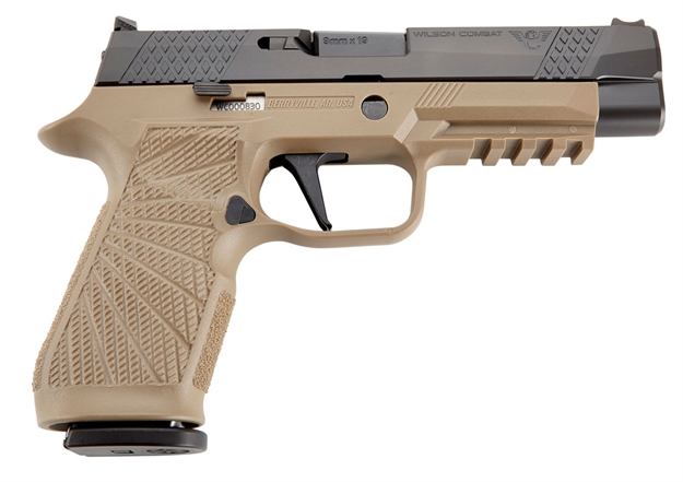 Picture of  Wilson Combat Sigwcp320f9tatc P320  9Mm Luger 4.70" 17+1 Tan Black Dlc Steel Tan Polymer Grip Action Tune With Curved Trigger 810025503413