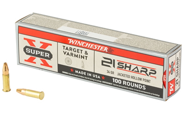 Picture of  Winchester Ammo X21jhp Super X  21Sharp 34Gr Jacketed Hollow Point 100 Per Box/20 Case 020892104983