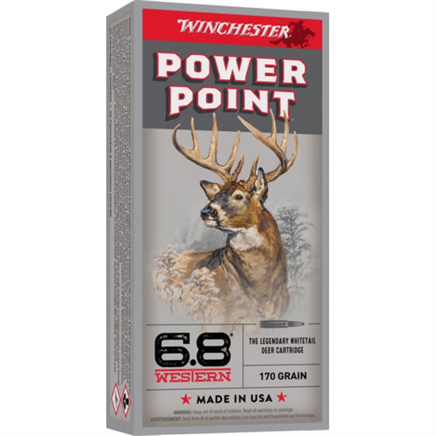Picture of  Winchester Ammo X68w1 Power-Point  6.8Western 170Gr 20 Per Box/10 Case 020892231191