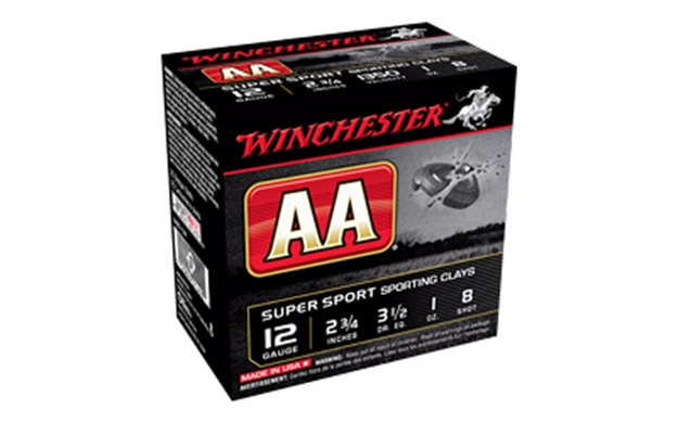 Picture of  Winchester Ammo Aascl128 AA Super Sport Sporting Clay 12Gauge 2.75" 1Oz 8Shot 25 Per Box/10 Case