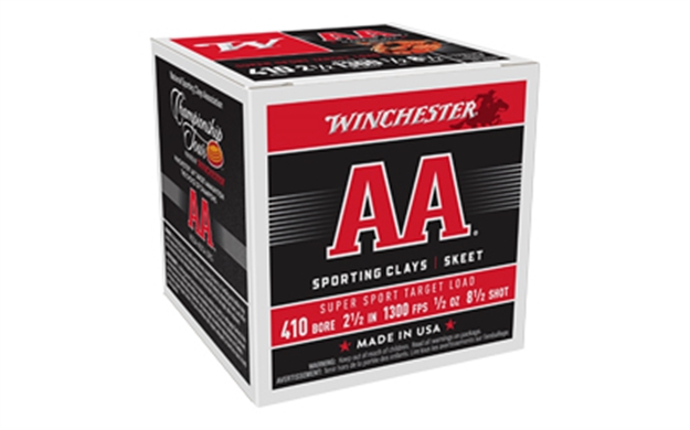 Picture of  Winchester Ammo Aasc418 AA Super Sport Sporting Clay 410Gauge 2.50" 1/2Oz 8Shot 25 Per Box/10 Case