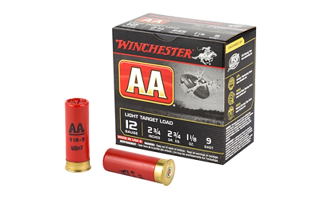 Picture of  Winchester Ammo Aa129 AA Light Target 12Gauge 2.75" 1 1/8Oz 9Shot 25 Per Box/10 Case 020892004436
