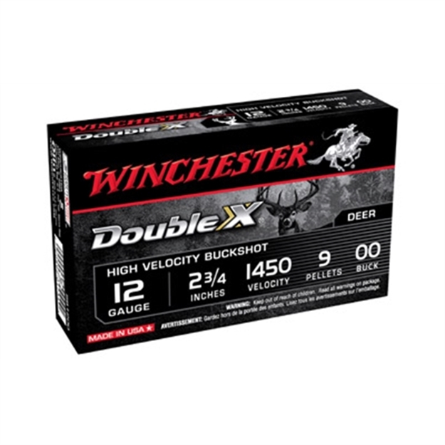 Picture of  Winchester Ammo Sb1200 Double X High Velocity 12Gauge 2.75" 9Pellets 00Buck Shot 5 Per Box/50 Case 020892017344