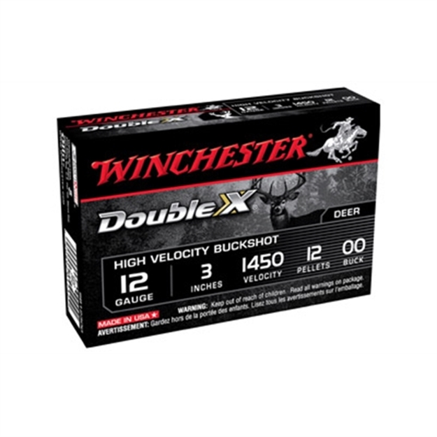 Picture of  Winchester Ammo Sb12300 Double X High Velocity 12Gauge 3" 12Pellets 00Buck Shot 5 Per Box/50 Case 020892017320