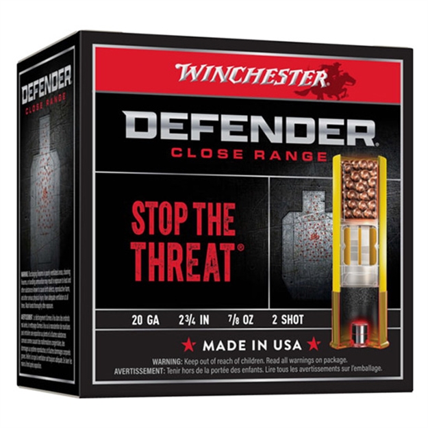 Picture of  Winchester Ammo S202pd25 Defender  20 Gauge 2.75" 7/8 OZ 2 Shot 25 Per Box/ 10 Case
