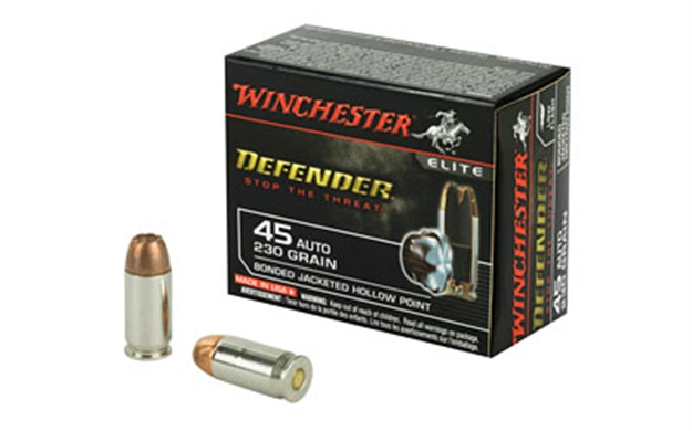 Picture of  Winchester Ammo S45pdb Defender  45Acp 230Gr Bonded Jacket Hollow Point 20 Per Box/10 Case 020892217898