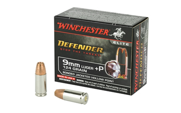 Picture of  Winchester Ammo S9mmpdb Defender  9Mmluger+P 124Gr Bonded Jacket Hollow Point 20 Per Box/10 Case 020892217812