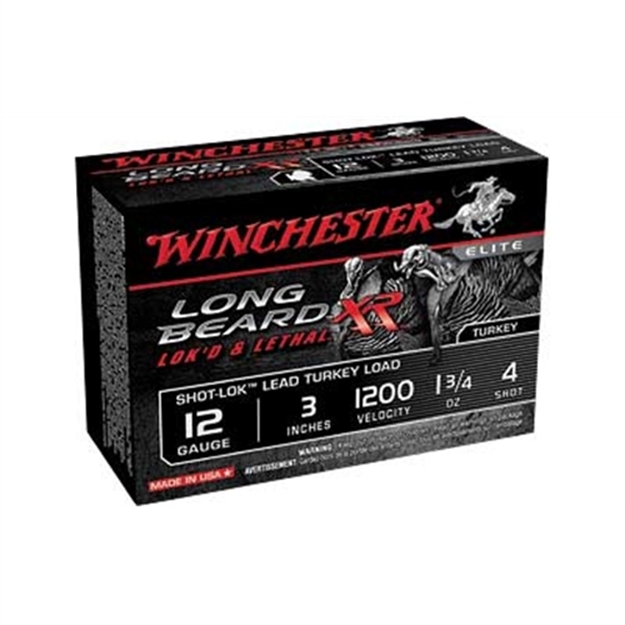 Picture of  Winchester Ammo Stlb1234 Long Beard XR Shot-Lok 12Gauge 3" 1 3/4Oz 4Shot 10 Per Box/10 Case 020892021341