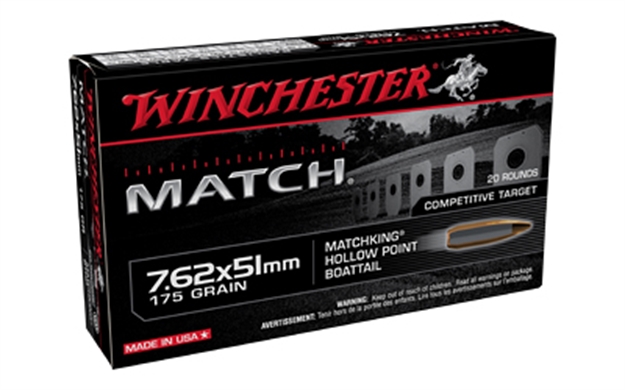 Picture of  Winchester Ammo S76251m Match  7.62X51mm Nato 175 GR Sierra Matchking Bthp 20 Per Box/ 25 Case 020892230910