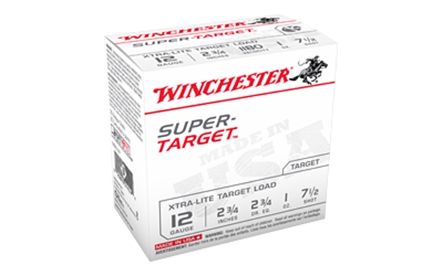 Picture of Winchester Super-Target Shotshell 12 Ga, 2-3/4 In, No. 7-1/2, 1Oz, 2-3/4 Dr, 1180 Fps, 25 Rnd Per Box TRGTL127 020892019249