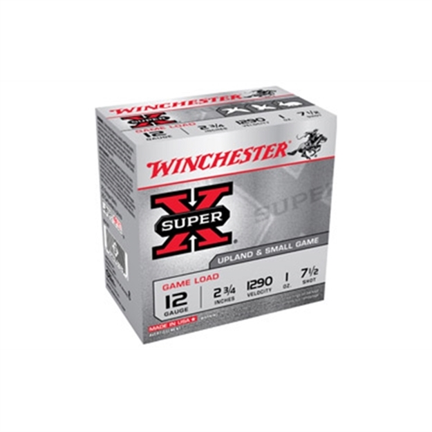 Picture of Winchester Super-X Shotshell 12 Ga, 2-3/4 In, No. 7-1/2, 1Oz, 3-1/4 Dr, 1290 Fps, 25 Rnd Per Box XU127
