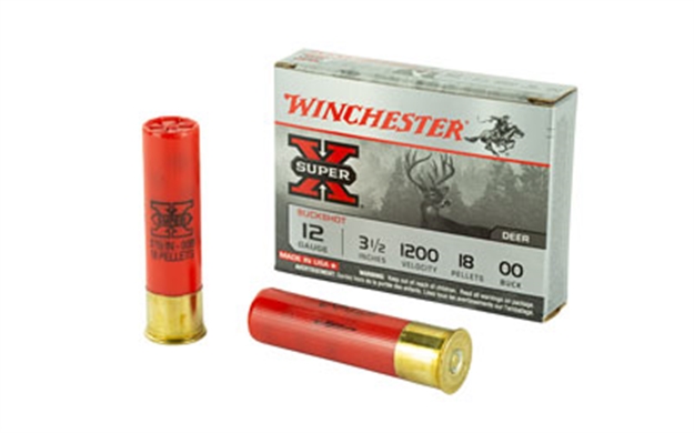 Picture of Winchester Super-X Shotgun Ammo 12 Ga, 3-1/2 In, 00B, 18 Pellets, 1200 Fps, 5 Rounds, Boxed XB12L00