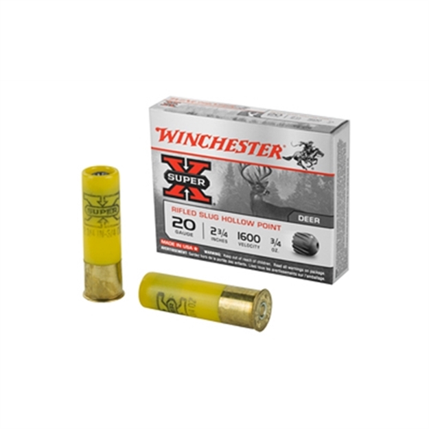 Picture of  Winchester Ammo X20rsm5 Super X  20 Gauge 2.75" 3/4 OZ Rifled Slug Shot 5 Per Box/ 50 Case