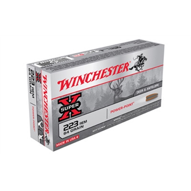 Picture of Winchester Super-X Rifle Ammo 223 Rem, Power-Point, 64 Grains, 3020 Fps, 20, Boxed X223R2