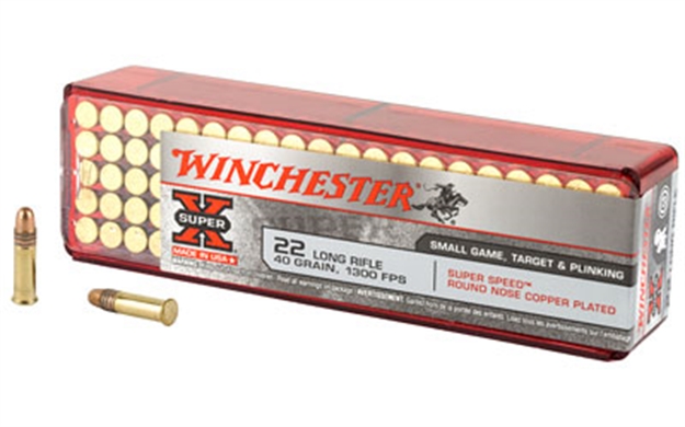 Picture of  Winchester Ammo X22lrss1 Super X  22Lr 40Gr Super Speed Round Nose Copper Plated 100 Per Box/20 Case