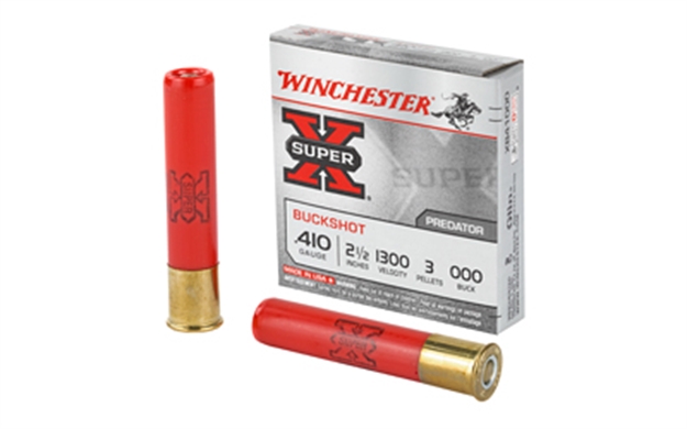 Picture of Winchester Super-X Shotgun Ammo 410 Ga, 2-1/2 In, 000B, 3 Pellets, 1300 Fps, 5 Rounds, Boxed XB41000