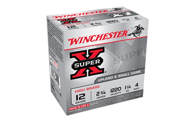 Picture of  Winchester Ammo X12p4 Super X Game Load High Brass 12Gauge 2.75" 1 1/4Oz 4Shot 25 Per Box/10 Case *Pheasant