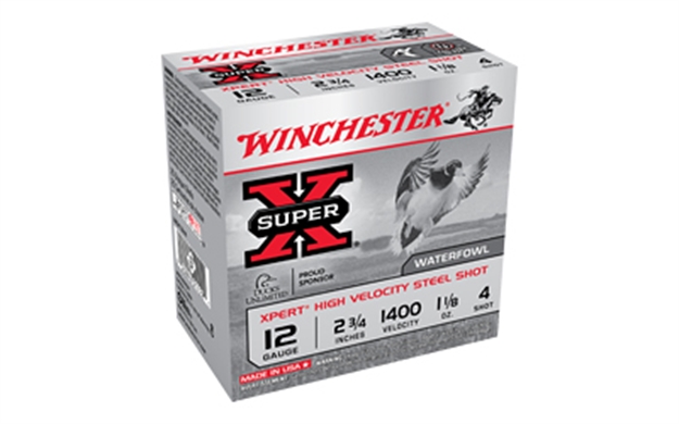 Picture of  Winchester Ammo Wex12h4 Super X Xpert High Velocity 12Gauge 2.75" 1 1/8Oz 4Shot 25 Per Box/10 Case