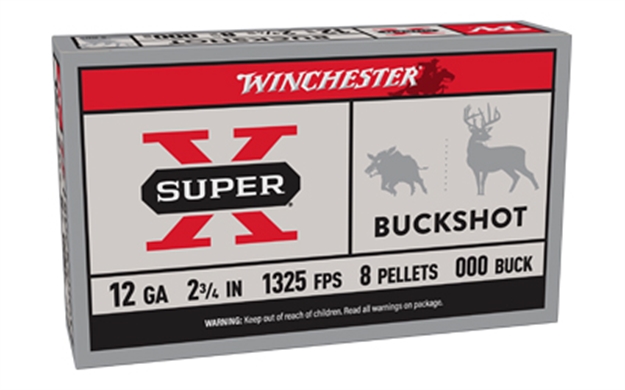 Picture of Winchester Super-X Shotgun Ammo 12 Ga, 2-3/4 In, 00B, 9 Pellets, 1325 Fps, 5 Rounds, Boxed XB1200