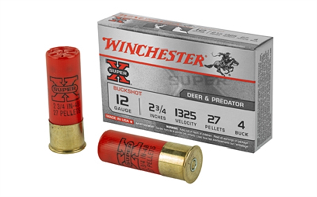 Picture of Winchester Super-X Shotgun Ammo 12 Ga, 2-3/4 In, 4B, 27 Pellets, 1325 Fps, 5 Rounds, Boxed XB124 020892007109