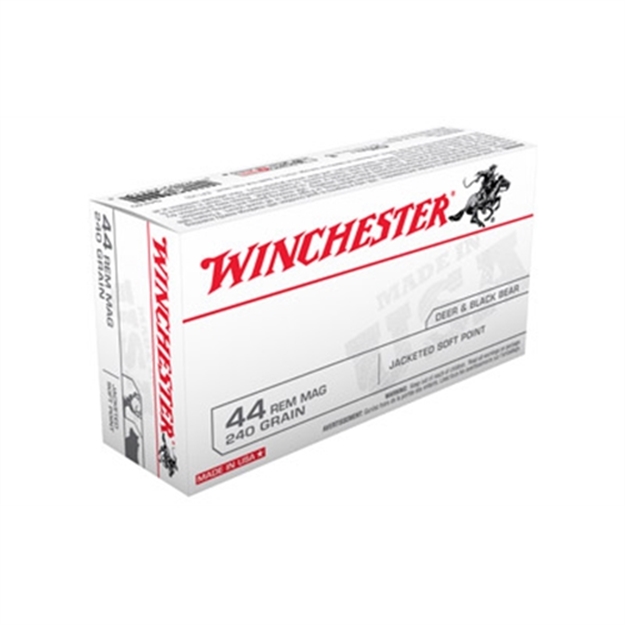 Picture of  Winchester Ammo Q4240 Usa  44Remmag 240Gr Jacketed Soft Point 50 Per Box/10 Case