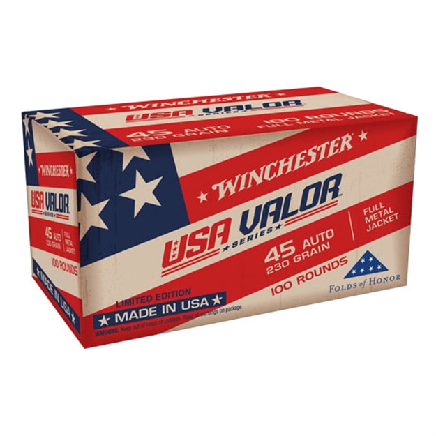 Picture of  Winchester Ammo Usav45a Usa Valor  45Acp 230Gr Full Metal Jacket 100 Per Box/5 Case 020892231238
