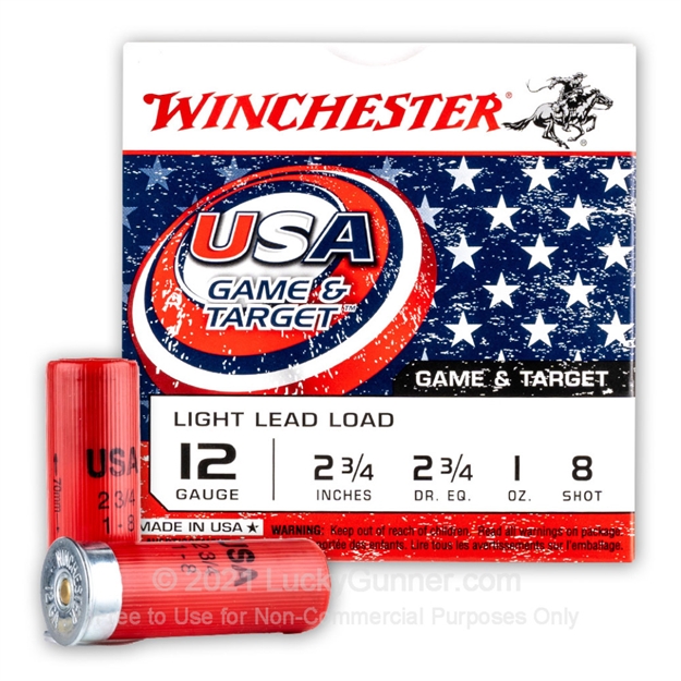 Picture of Winchester 12 Gauge - 2-3/4" 1Oz. #8 Shot -Game & Target - 25 Rounds Usal128t