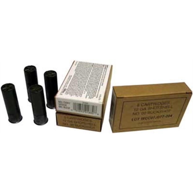 Picture of Winchester Military Grade Buffered Shotgun Ammo 12 Ga, 2-3/4 In, 00B, 9 Pellets, 1325 Fps, 5 Rounds, Boxed Q1544