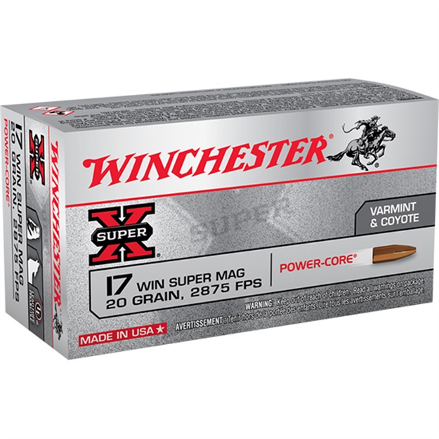 Picture of Winchester Pwr Core 17Wsm 20Gr Cpr HP 50Bx