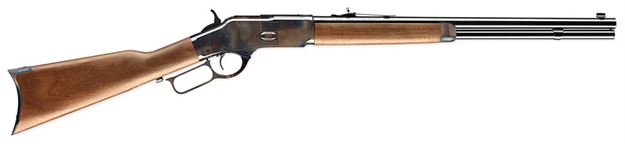 Picture of  Winchester Guns 534202141 Model 1873 Short Rifle 45 Colt (Lc) 10+1 Cap 20" Brushed Polished Blued Barrel Color Case Hardened Rec Satin Oiled Walnut Fixed Straight Grip Stock Right Hand (Full Size) 048702003875