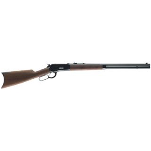 Picture of  Winchester Repeating Arms 534175142 Model 1886 Short Rifle Full Size 45-70 Gov 8+1 24" Brushed Polish Blued Sporter Barrel, Drilled & Tapped Steel Receiver, Grade I Satin Walnut Straight Grip Stock