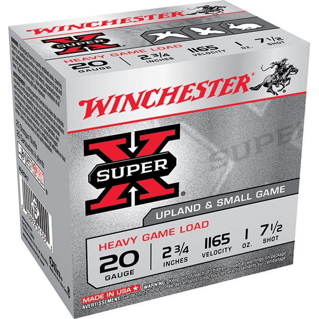 Picture of Winchester Ammunition Superx 20Ga 2.75" 1Oz HG #7.5 XU20H7 020892013360