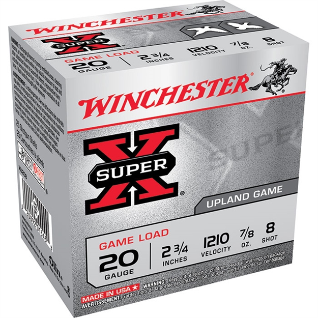 Picture of Winchester Ammunition Superx 20Ga 2.75" 7/8Oz Game #8 XU208