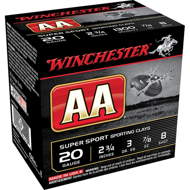 Picture of Winchester Ammunition AA Sptclay 20Ga 2.75" 7/8Oz 3Dr #8 AASC208
